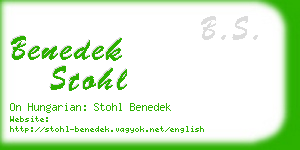 benedek stohl business card